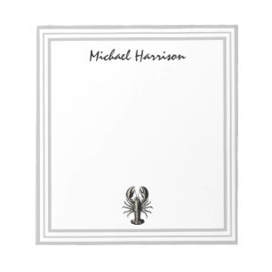 Modern Script Trendy vintage Lobster Personalized  Notepad