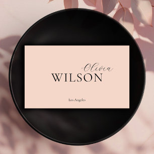 Modern Script Typography Blush Pink Professional Business Card