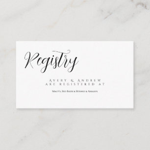 Modern Script Typography Bridal Registry Enclosure Card