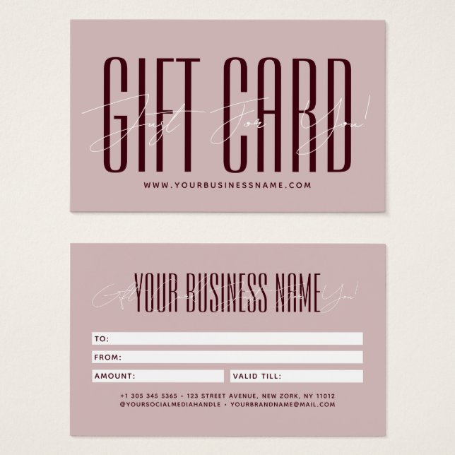 Modern script typography business gift card  (Front & Back)