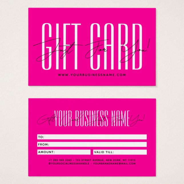 Modern script typography business gift card  (Devant & derrière)