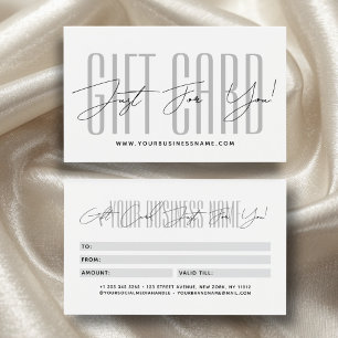 Modern script typography business gift card 