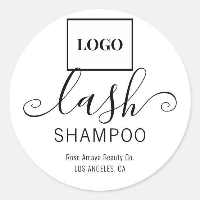 Modern Script Typography Chic Logo Beauty Product Classic Round Sticker (Front)