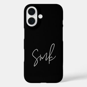 Modern Script Typography Monogram iPhone 16 Case