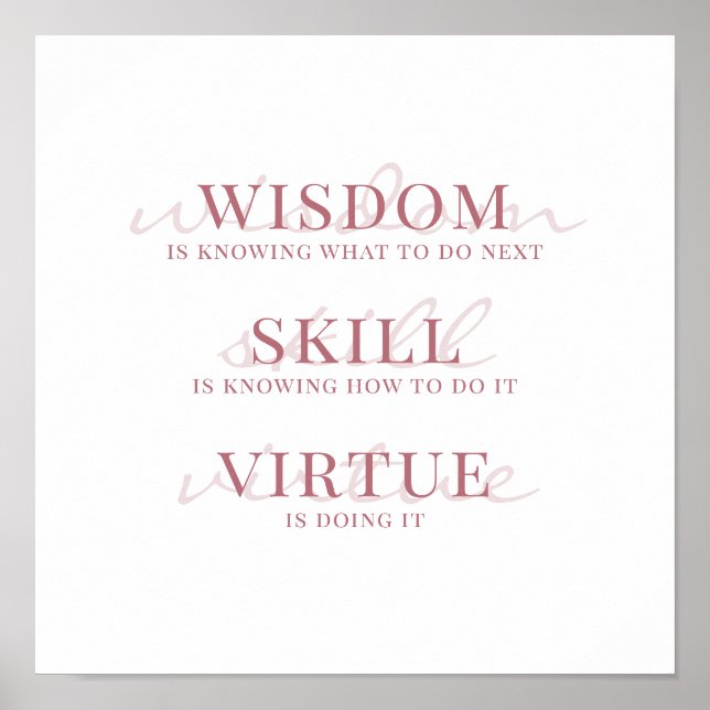 Modern Script Typography Motivational Quote Poste Poster (Front)