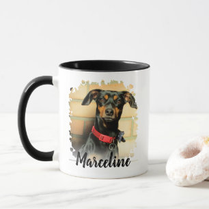 Modern Script Typography Name and Custom Pet Photo Mug