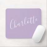 Modern Script Typography Name Simple Orchid Bloom  Mouse Pad<br><div class="desc">Minimalist Script Typography Name in Orchid Bloom Mouse Pad</div>