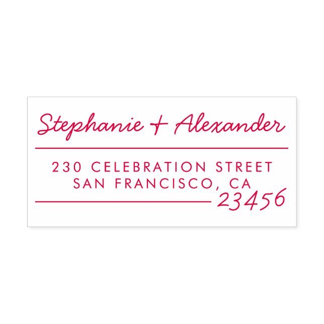 Modern Script Typography Names & Return Address Self-inking Stamp (Design)