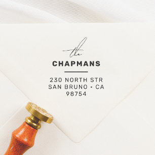 Modern Script & Typography Personalized Address Self-inking Stamp
