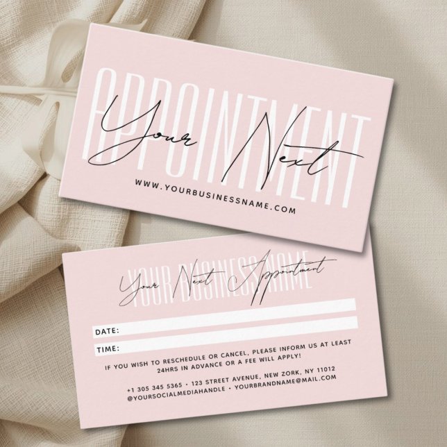 Modern script typography professional reminder appointment card (Creator Uploaded)