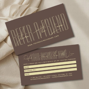 Modern script typography share the love referral card