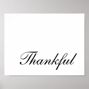 Modern Script Typography Thankful Thanksgiving Poster