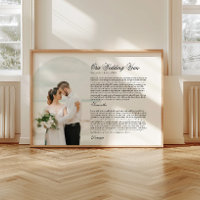 Modern Script Typography Wedding Vows Arch Photo