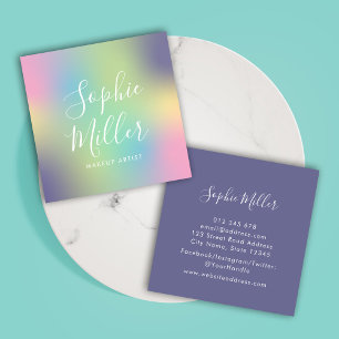 Modern Script Unicorn Gradient Mix 1 Square Business Card