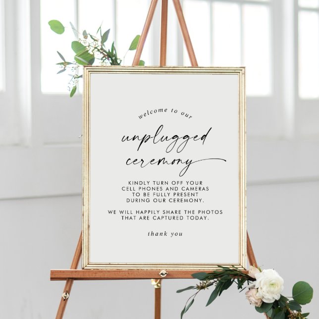 Modern Script Unplugged Ceremony Sign (Creator Uploaded)