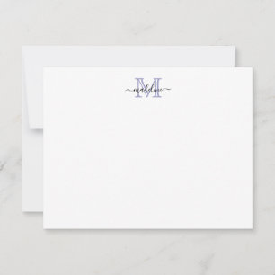 Modern Script Very Peri Purple Lavender Monogram Card