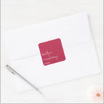 Modern Script Viva Magenta Minimalistic Wedding Square Sticker<br><div class="desc">Celebrate in style with these modern and very trendy wedding stickers. This design is easy to personalize with your special event wording and your guests will be thrilled when they receive these fabulous stickers. Matching items can be found in the collection.</div>