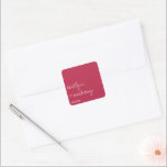 Modern Script Viva Magenta Minimalistic Wedding Square Sticker<br><div class="desc">Celebrate in style with these modern and very trendy wedding stickers. This design is easy to personalize with your special event wording and your guests will be thrilled when they receive these fabulous stickers. Matching items can be found in the collection.</div>