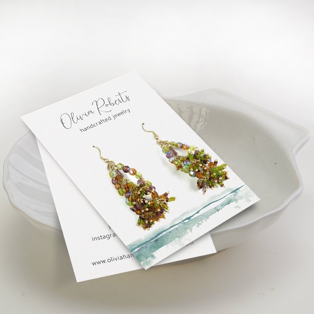Modern Script Watercolor Earring Display Card (Modern Script Watercolor Earring Display Card)