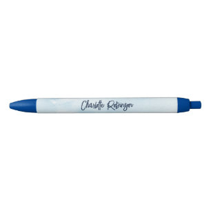 Modern Script Watercolor Elegant Personalized Black Ink Pen