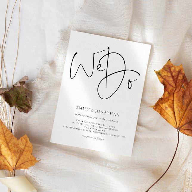 Modern Script We Do Simple Wedding Invitation (Creator Uploaded)