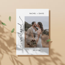 Modern Script We Eloped Photo Wedding Reception