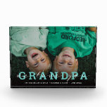 Modern Script 'We Love You - Grandpa' Glass Photo Block<br><div class="desc">Surprise Grandpa on his birthday or Father's Day with this keepsake glass photo block. This modern design features a landscape photo of your choice, a dark overlay at the bottom with bold text GRANDPA combined with elegant white script 'we love you' over the top. Customize this product by adding a...</div>