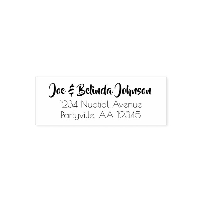 Modern Script Wedding Address Self-inking Stamp (Design)