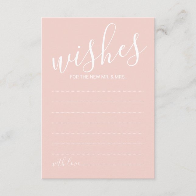Modern Script Wedding Advice and Wishes Card (Front)