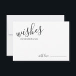 Modern Script Wedding Advice and Wishes Card<br><div class="desc">Add a personal touch to your wedding with a modern script wedding advice and wishes card. This advice card features title in black modern calligraphy font style and details in black modern sans serif font style on white background. Perfect for wedding, baby shower, birthday party, bridal shower, bachelorette party and...</div>