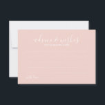 Modern Script Wedding Advice and Wishes Card<br><div class="desc">Add a personal touch to your wedding with a modern wedding advice and wishes card. This advice card features title in white modern script font style and details in white modern sans serif font style on blush pink background. Perfect for wedding, baby shower, birthday party, bridal shower, bachelorette party and...</div>