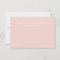 Modern Script Wedding Advice and Wishes Card