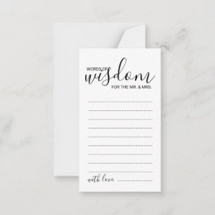 Modern Script Wedding Advice and Wishes Card