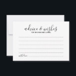 Modern Script Wedding Advice and Wishes Card<br><div class="desc">Add a personal touch to your wedding with a modern wedding advice and wishes card. This advice card features title in black modern calligraphy font style and details in black modern sans serif font style on white background. Perfect for wedding, baby shower, birthday party, bridal shower, bachelorette party and any...</div>