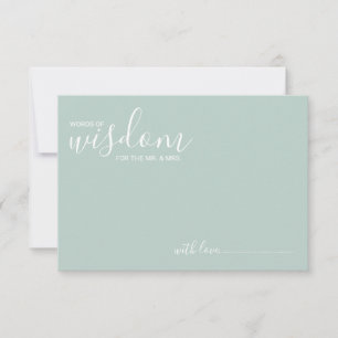 Modern Script Wedding Advice and Wishes Card