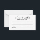 Modern Script Wedding Advice and Wishes Card<br><div class="desc">Add a personal touch to your wedding with a modern wedding advice and wishes card. This advice card features title in black modern calligraphy font style and details in black modern sans serif font style on white background. Perfect for wedding, baby shower, birthday party, bridal shower, bachelorette party and any...</div>