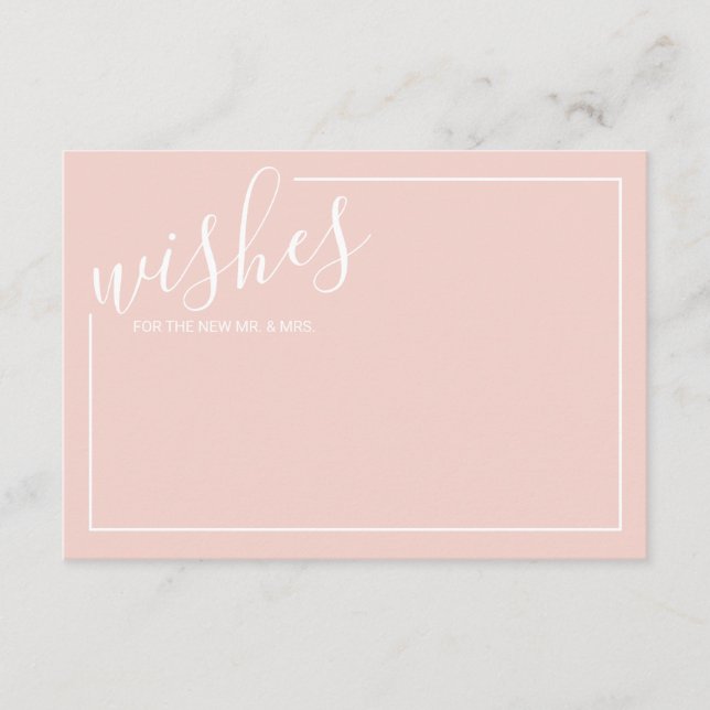Modern Script Wedding Advice and Wishes Card (Front)