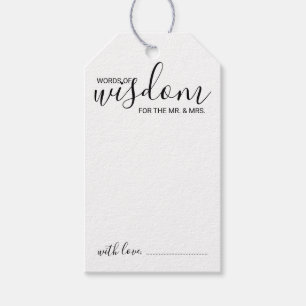 Modern Script Wedding Advice and Wishes  Gift Tags