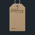 Modern Script Wedding Advice and Wishes  Gift Tags<br><div class="desc">Add a personal touch to your wedding with a modern script wedding advice and wishes tag card. This advice card features title 'words of wisdom' with details in black script and sans serif font style on kraft paper. Perfect for wedding, baby shower, birthday party, bridal shower, bachelorette party and any...</div>
