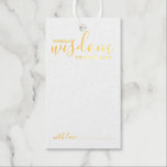 Modern Script Wedding Advice and Wishes Gold Gift Tags<br><div class="desc">Add a personal touch to your wedding with a modern script wedding advice and wishes tag card. This advice card features title 'words of wisdom' with details in real gold foil script and sans serif font style on white background. Perfect for wedding, baby shower, birthday party, bridal shower, bachelorette party...</div>