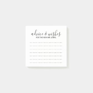 Modern Script Wedding Advice and Wishes Post-it Notes