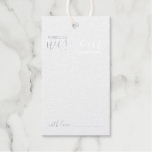 Modern Script Wedding Advice and Wishes Silver Gift Tags