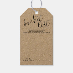 Modern Script Wedding Bucket List Gift Tags