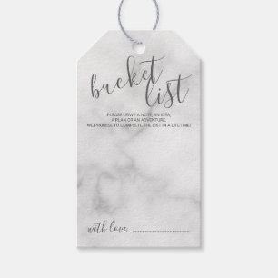 Modern Script Wedding Bucket List Marble Gift Tags