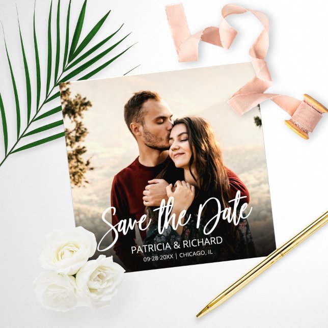 Modern Script Wedding Budget Save The Date Photo (Creator Uploaded)