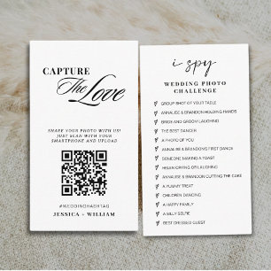 Modern Script  Wedding Capture the love QR Code Enclosure Card