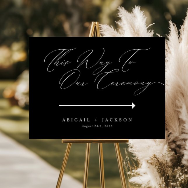 Modern Script Wedding Ceremony Direction This Way Poster (Creator Uploaded)