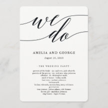 Modern Script Wedding Ceremony Program