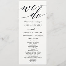Modern Script Wedding Ceremony Program