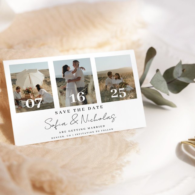 Modern Script Wedding Collage Save The Date (Creator Uploaded)